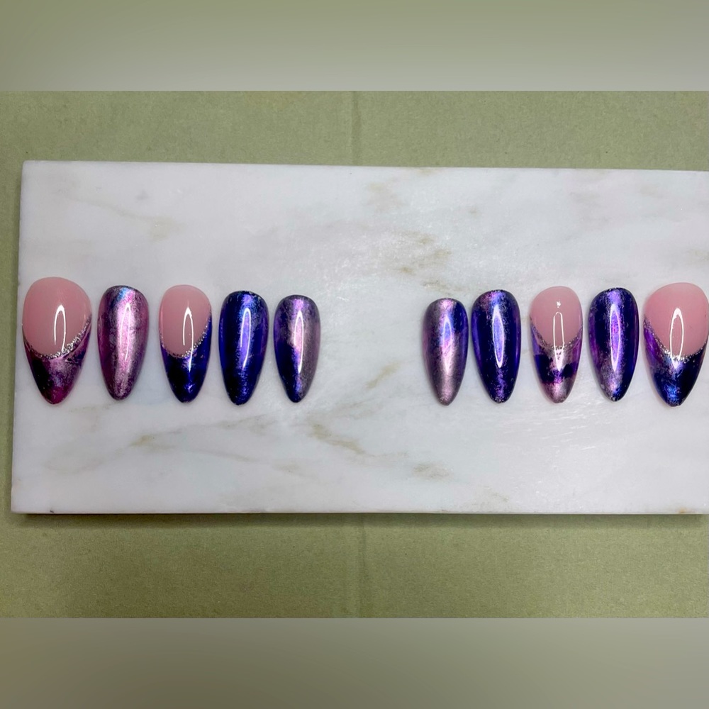 Custom Oil Spill Press On Nails